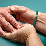 ** A hand therapy session helping a patient regain hand function after a work accident. Focus on techniques used for evaluation, treatment, and effective hand function recovery.

**