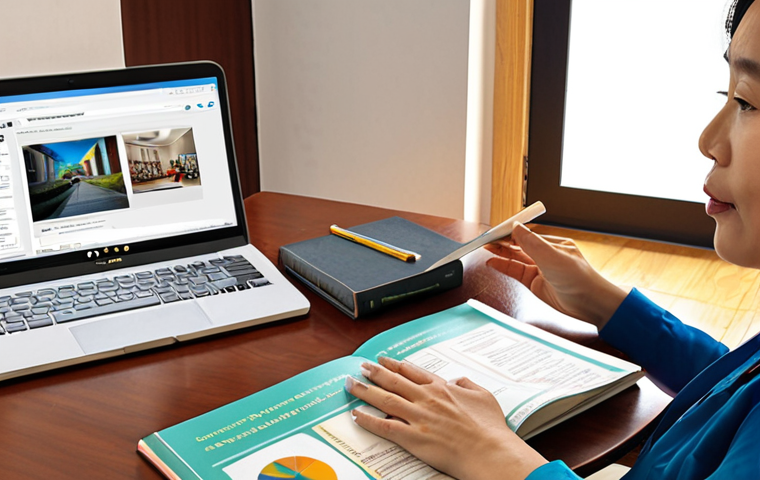 ** A motivated occupational therapist in Vietnam using a laptop to participate in a free online webinar about new therapy techniques. The setting is a comfortable home office with books and certification documents in the background. Focus on conveying a sense of accessible, cost-effective professional development.
**