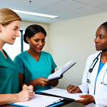 Team Meeting**

"A diverse team of healthcare professionals (occupational therapist, physical therapist, doctor, nurse) in a bright, modern hospital conference room. They are reviewing patient files and discussing treatment plans. Everyone is fully clothed in professional attire, engaged in active listening and collaboration. Safe for work, appropriate content, modest clothing, perfect anatomy, natural proportions, well-lit, professional setting, family-friendly."

**