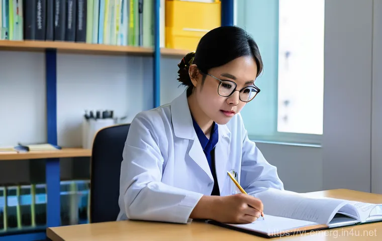 작업치료사의 연구 프로젝트 관리 - **Prompt:** A focused Vietnamese rehabilitation therapist, wearing professional, modest attire (e.g....