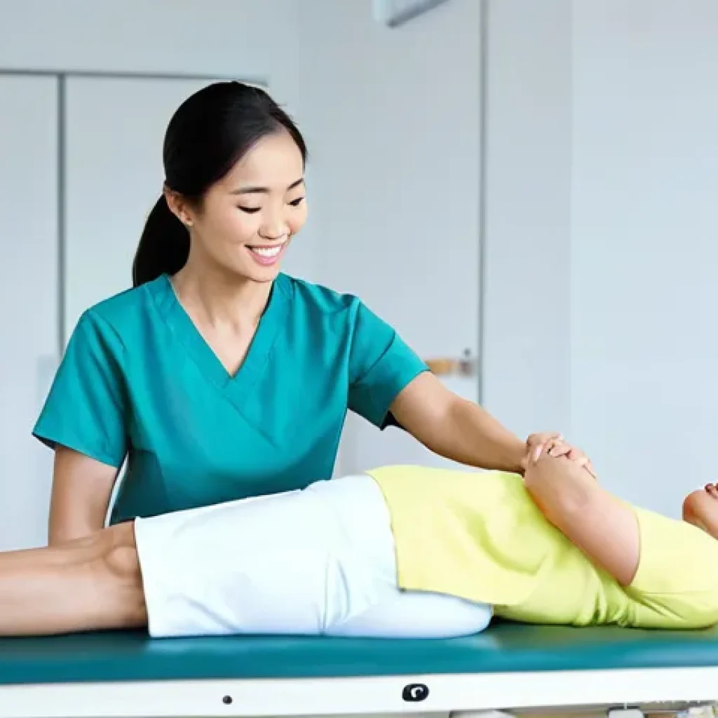 작업치료사의 윤리 강령 실천 사례 - **Prompt 1: Compassionate Patient Care in a Modern Clinic**
"A physical therapist, a Vietnamese ...
