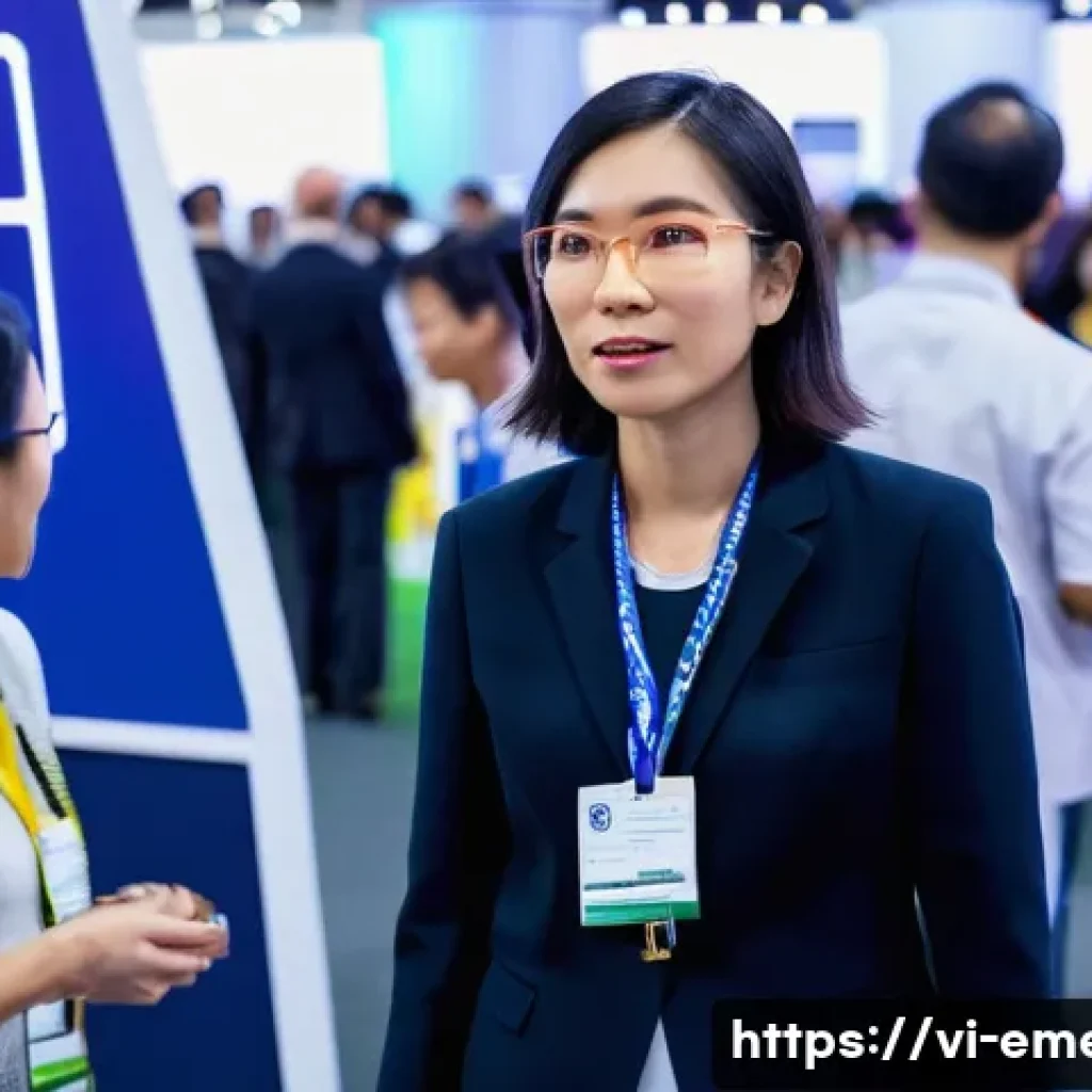 작업치료사의 글로벌 학회 참여 사례 - **Prompt 1: A Vietnamese Therapist's Awe at an International Conference**
"A vibrant, wide-angle...
