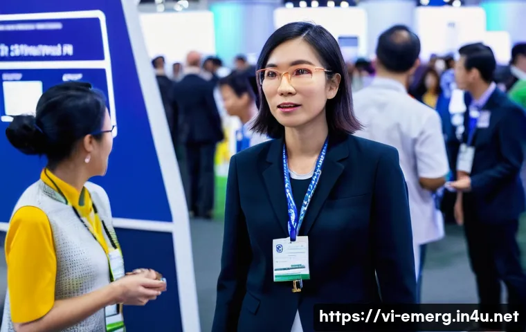 작업치료사의 글로벌 학회 참여 사례 - **Prompt 1: A Vietnamese Therapist's Awe at an International Conference**
"A vibrant, wide-angle...